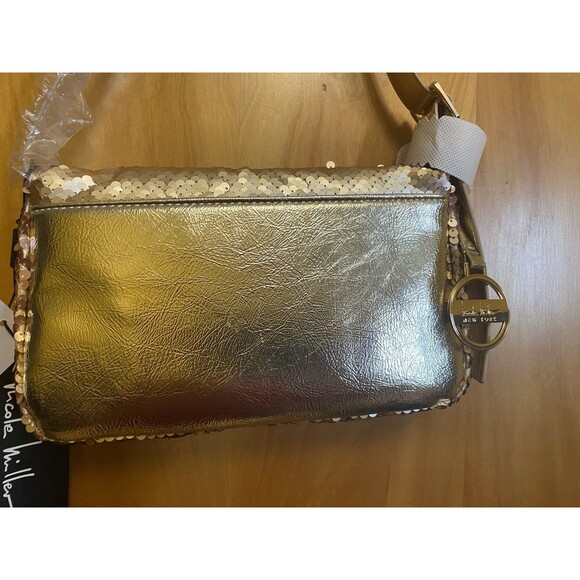 Nicole Miller Gold Sequin Shoulder Bag Size Small Appx. 9"x6"x1.5" RETAIL $60.00 - Picture 6 of 13